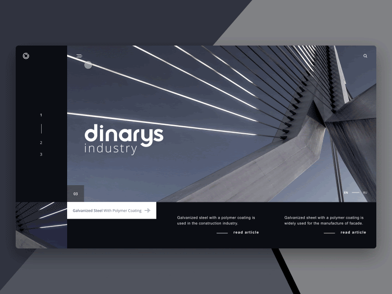 Пример сайта, разработанного командой Dinarys, который сочетает функции сайта и веб приложения.